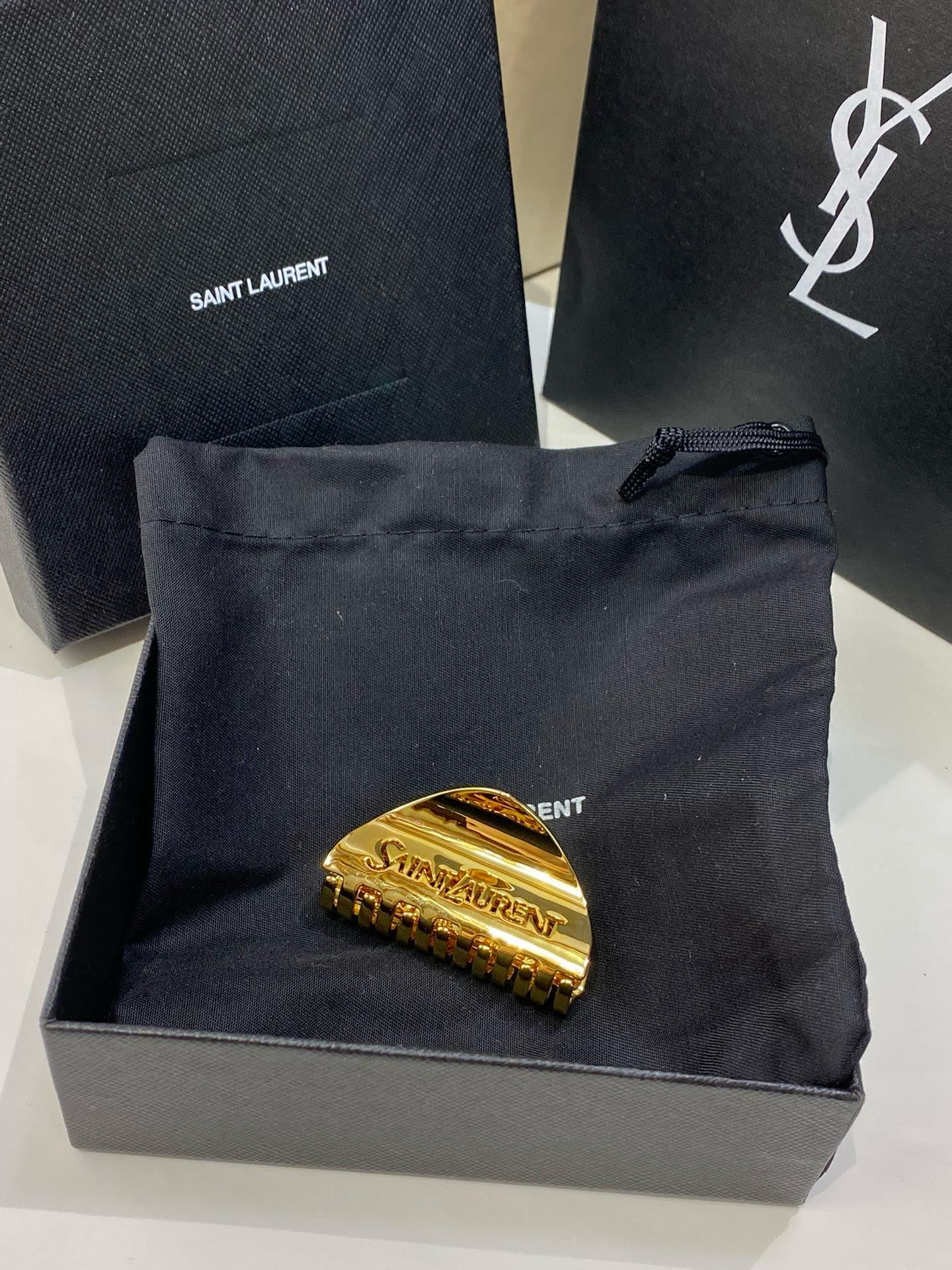 YSL Saint Laurent Gold Hair Clip